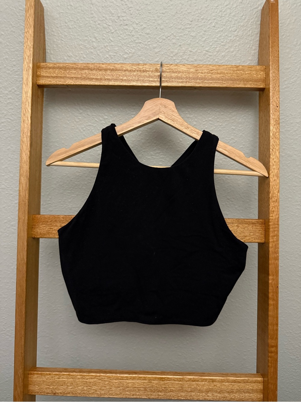 Athleta Black Cropped Racerback Tank